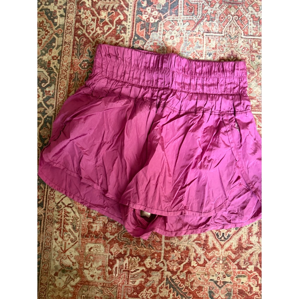 Free People Movement The Way Home Shorts Magenta Pink High Rise Smocked Waist M